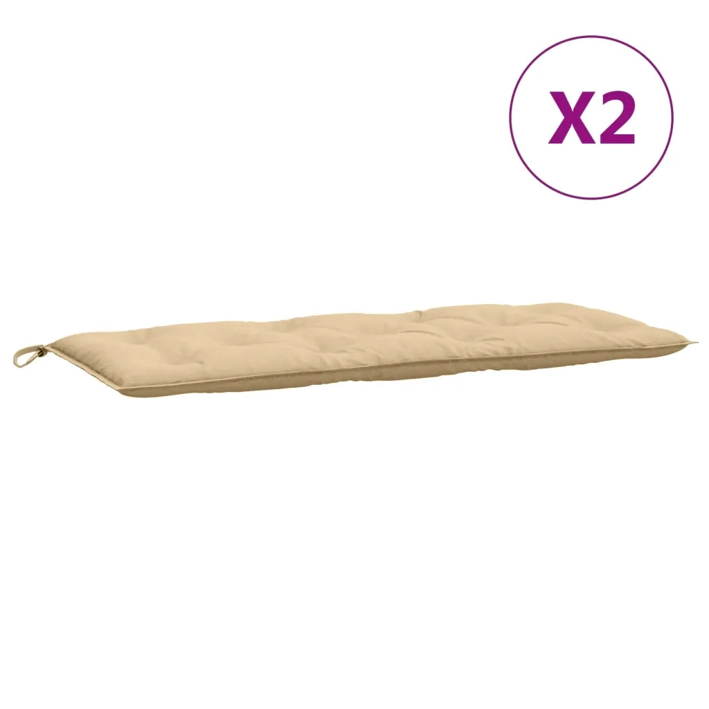 Cuscini Panca Giardino 2pz Beige MÃ©lange 120x50x7 cm in Tessuto