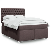 vidaXL Giroletto a Molle con Materasso Marrone Scuro 140x190cm Tessuto