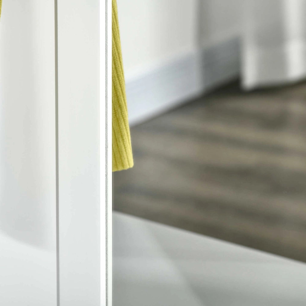 Appendiabiti Scarpiera con Specchio ¨C zephmum ¨C Legno Bianco 80x40x170cm