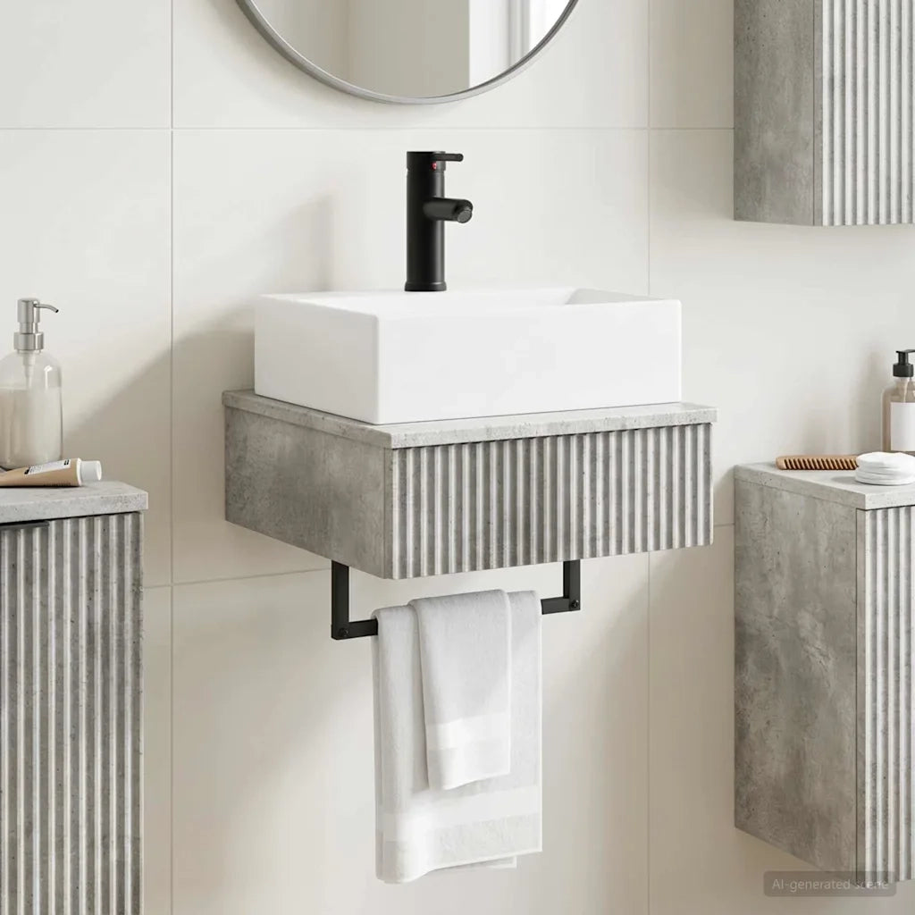 Lavabo da Parete Grigio Cemento 40 x 41 x 39 cm 890201