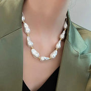 Collana di perle barocche fatta a mano, regalo di Natale o di compleanno.