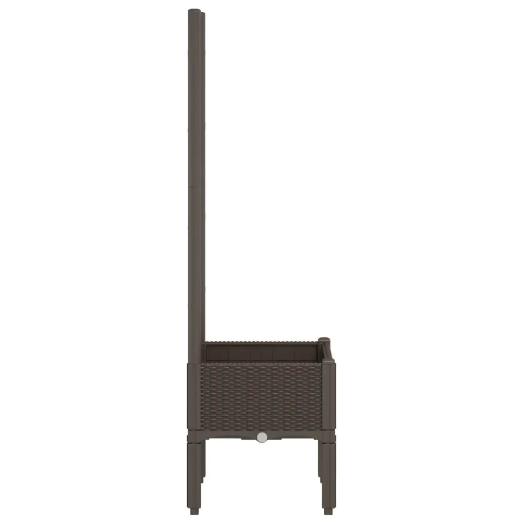 Fioriera da Giardino con Traliccio Marrone 40x40x142 cm in PP 367920