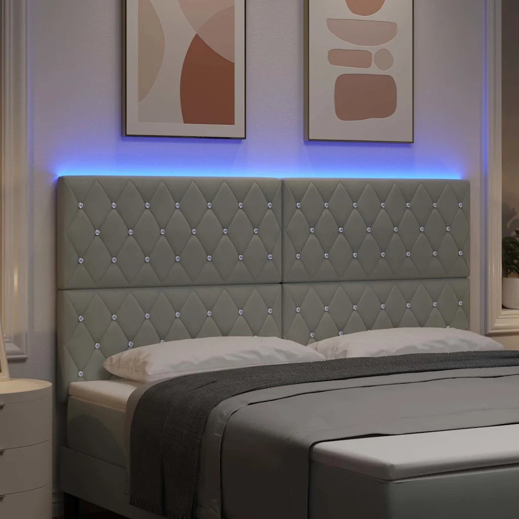 Testiera LED con testiera Grigio chiaro 180 cm Poliestere 3338372