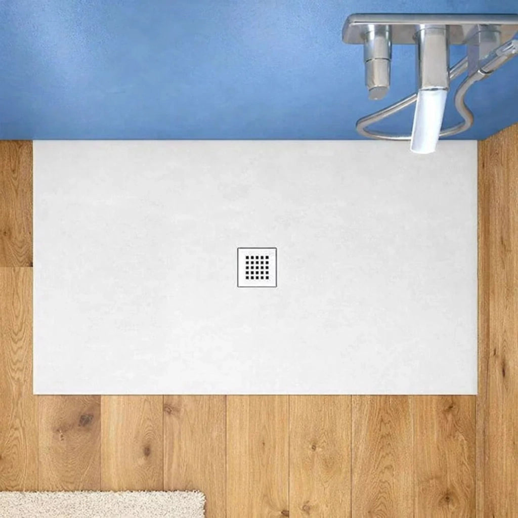 Piatto doccia in mineral marmo bianco effetto cemento elegante e sicuro in varie misure *** misure 120x90x2.5 cm, tin...