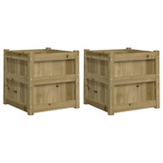 2 pz Fioriere | Cassetta per fiori | Vaso da Giardino in Legno di Pino Impregnato