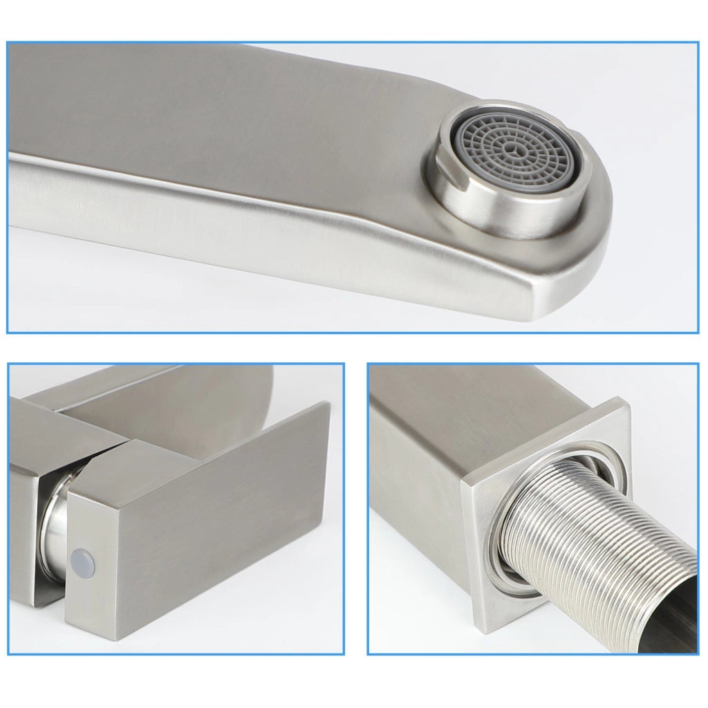 ZMH rubinetto per lavabo bagno alta pressione tirante in acciaio inox