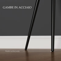 Set 2 Sedie Moderne con Braccioli 54x57x80 cm in Tessuto Effetto Velluto Nero