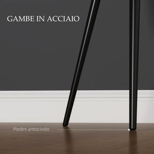 Set 2 Sedie Moderne con Braccioli 54x57x80 cm in Tessuto Effetto Velluto Nero