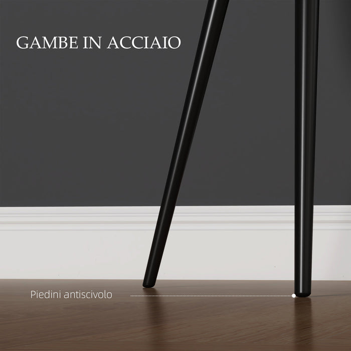 Set 2 Sedie Moderne con Braccioli 54x57x80 cm in Tessuto Effetto Velluto Nero