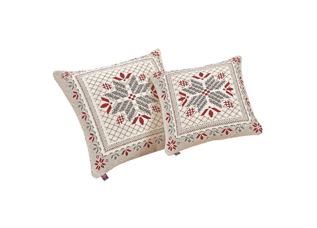 Federa Cuscino Arredo Casa Fodera Tessuto Cinigliato Tirolese Montagna Tricot - 40x40 - Tricot