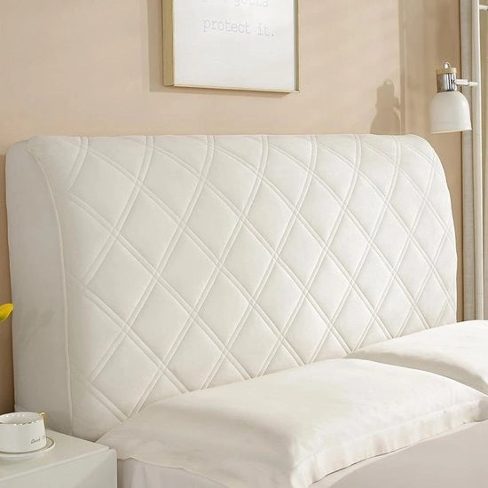 Hoofdbordhoes di protezione, impermeabile e flessibile, adatto per il copriletto, off-white, 180 cm, ideale per la decorazione e la protezione della camera da letto