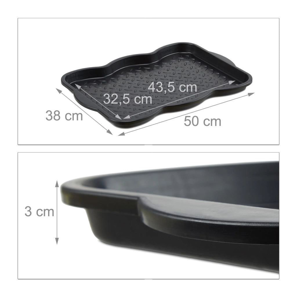 Pratico vassoio scolapiatti versatile per scarpe 3 x 49 x 35 cm in plastica nera 13_0006803