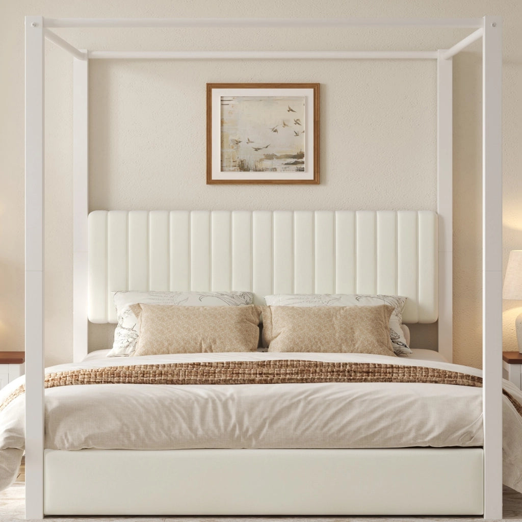 Letto matrimoniale a baldacchino 180x200 cm in velluto