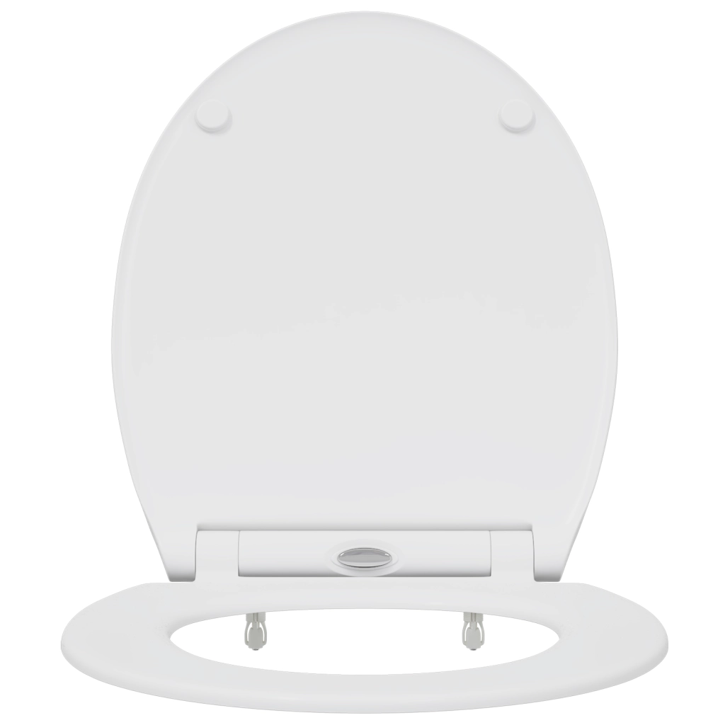 Toilet Seat con Chiusura Flessibile in Duroplast Bianco