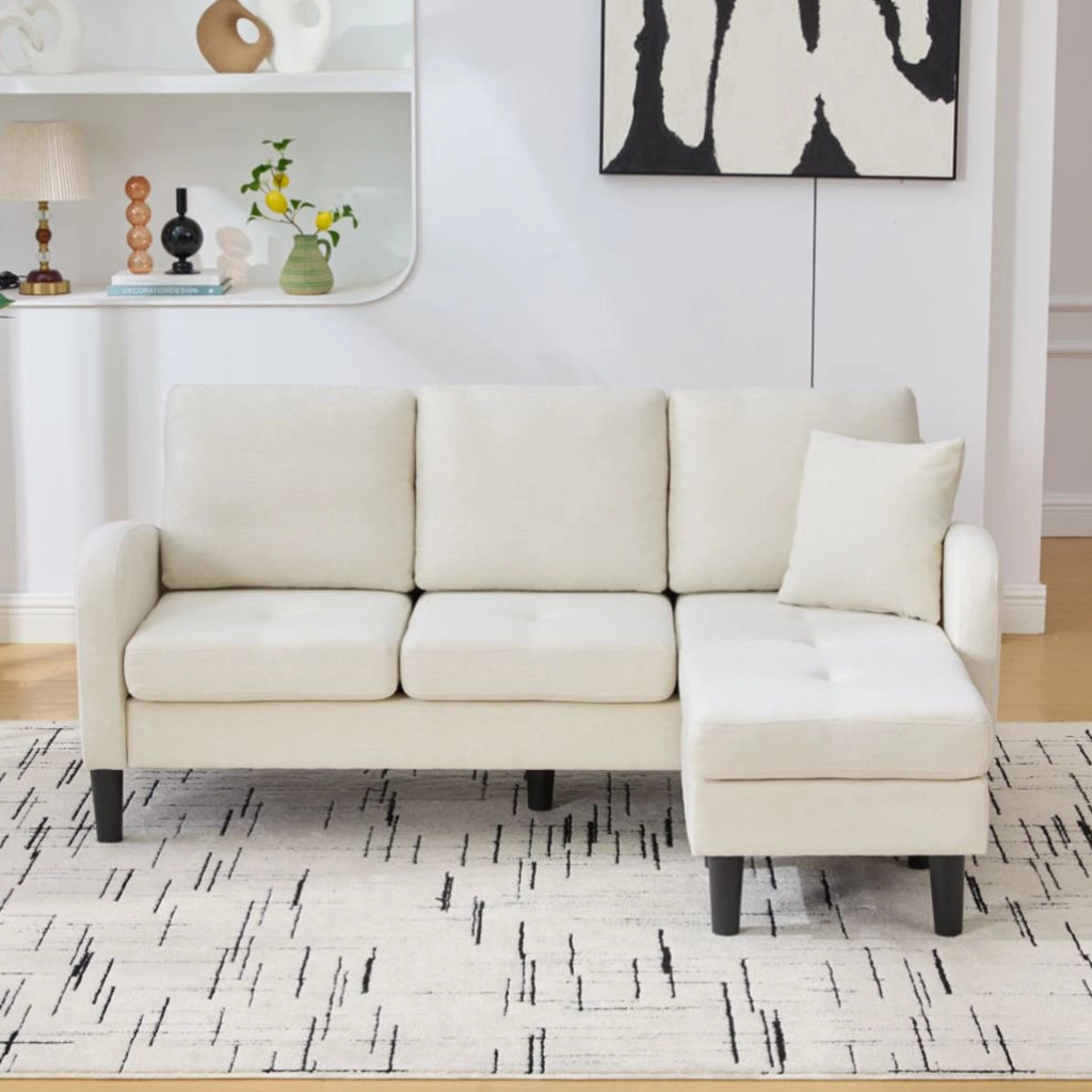 DIVANO ANGOLARE Modulare 166 x 118 x 77 cm Beige chiaro
