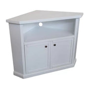 Mobile porta tv angolo 2 ante legno shabby bianco 72x63x80 - Mobili 2G