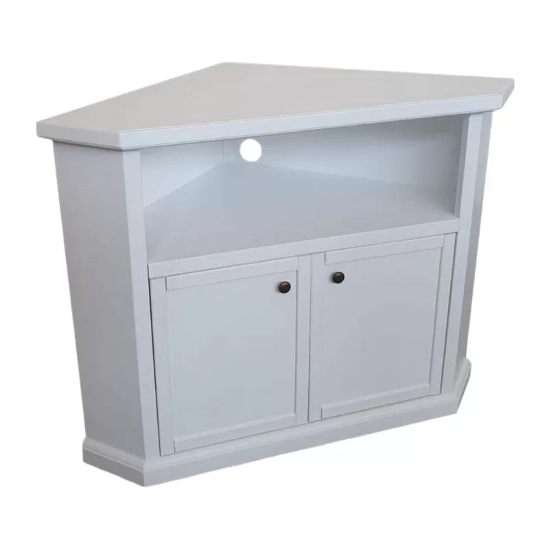 Mobile porta tv angolo 2 ante legno shabby bianco 72x63x80 - Mobili 2G