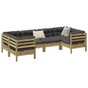 Set Divani da Giardino 6pz con Cuscini Legno Impregnato di Pino 3299613