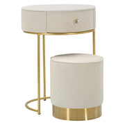 Mobile da Trucco Mbale, Toeletta un Cassetto, 52x52x70h cm Bianco Crema