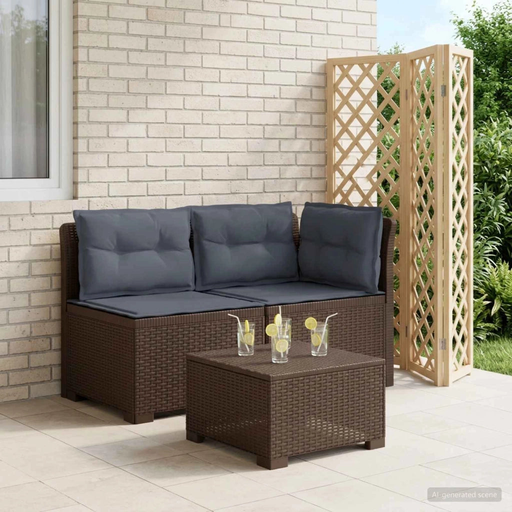 Divano da Giardino a 2 Posti con Cuscini Aspetto Rattan 2 posto 8011947