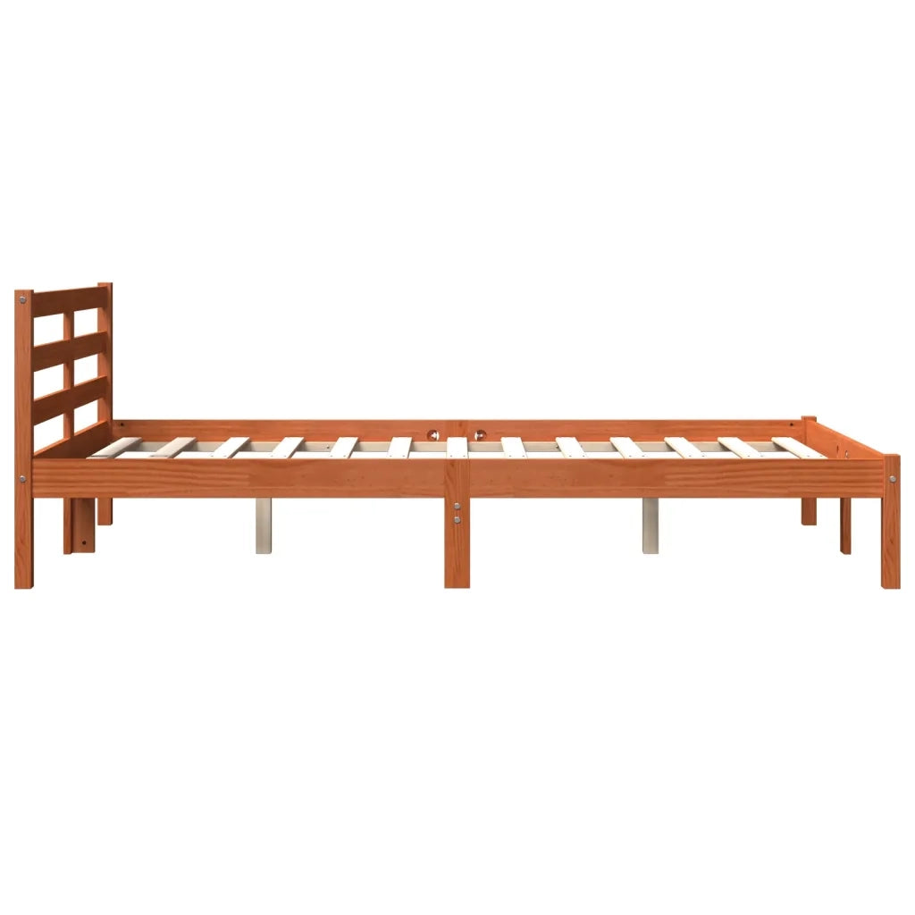 Letto senza Materasso Marrone Cera 150x200 cm in Legno di Pino 844146