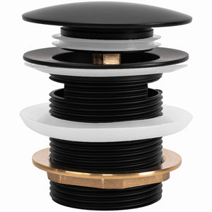 Tappo Vasca Senza Troppo Pieno Click-clack Rea Black 6cm