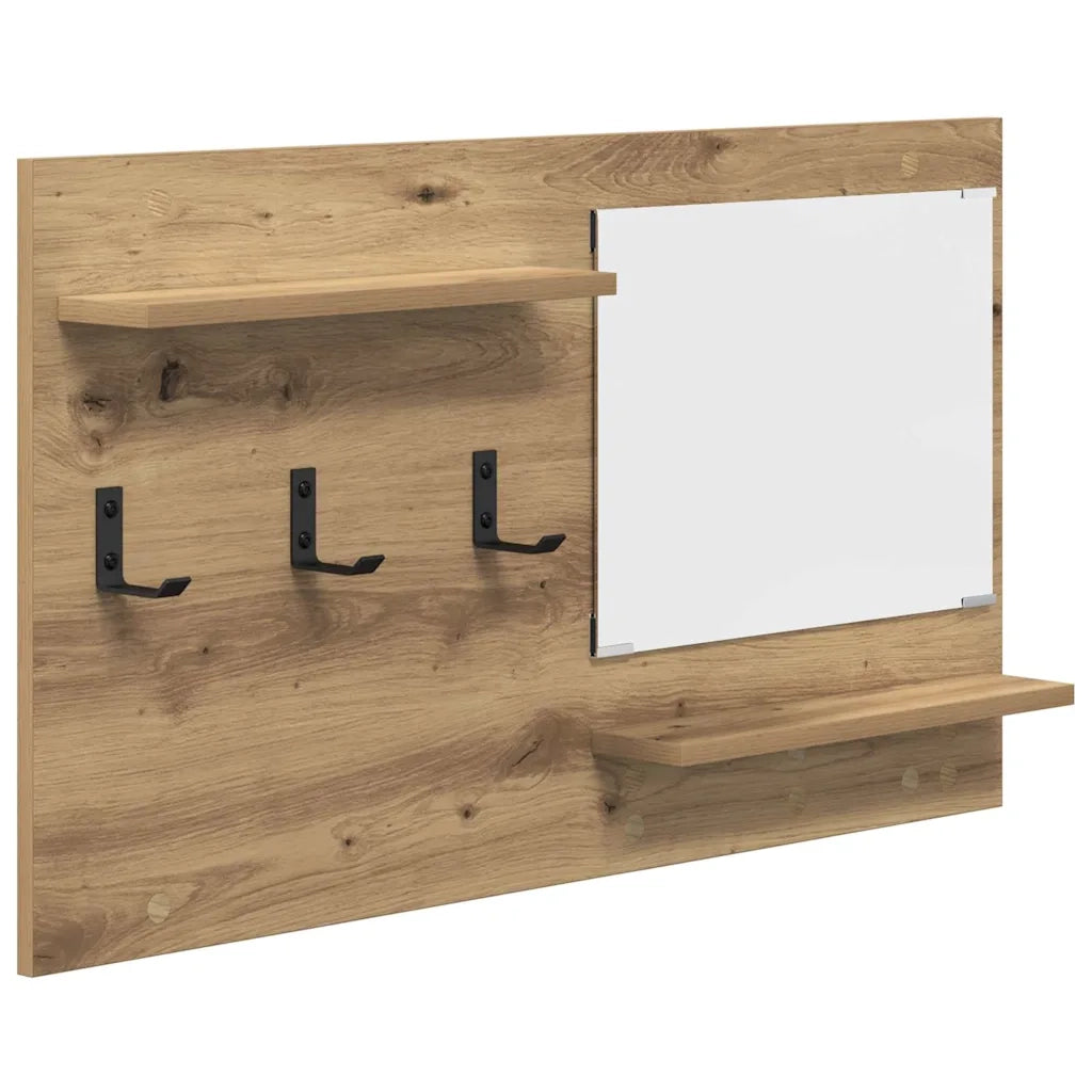 vidaXL Appendiabiti a muro rovere artigianale 90 x 10 x 50 cm
