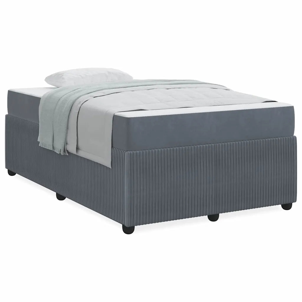 vidaXL Struttura letto con materasso Grigio scuro 120 x 200 cm Velluto