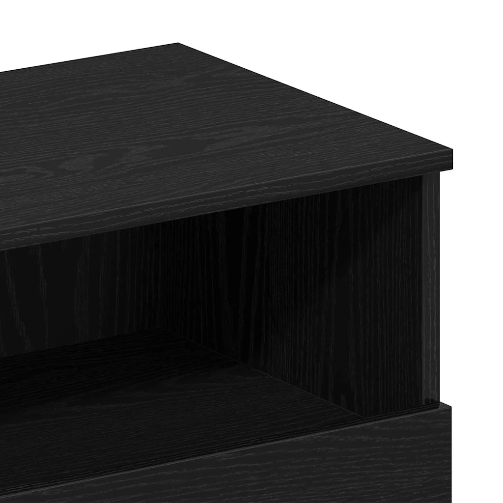 Set di 2 Comodini | Armadio da Notte | Mobiletto da notte con cassetto Rovere Nero 40 x 35 x 65 cm