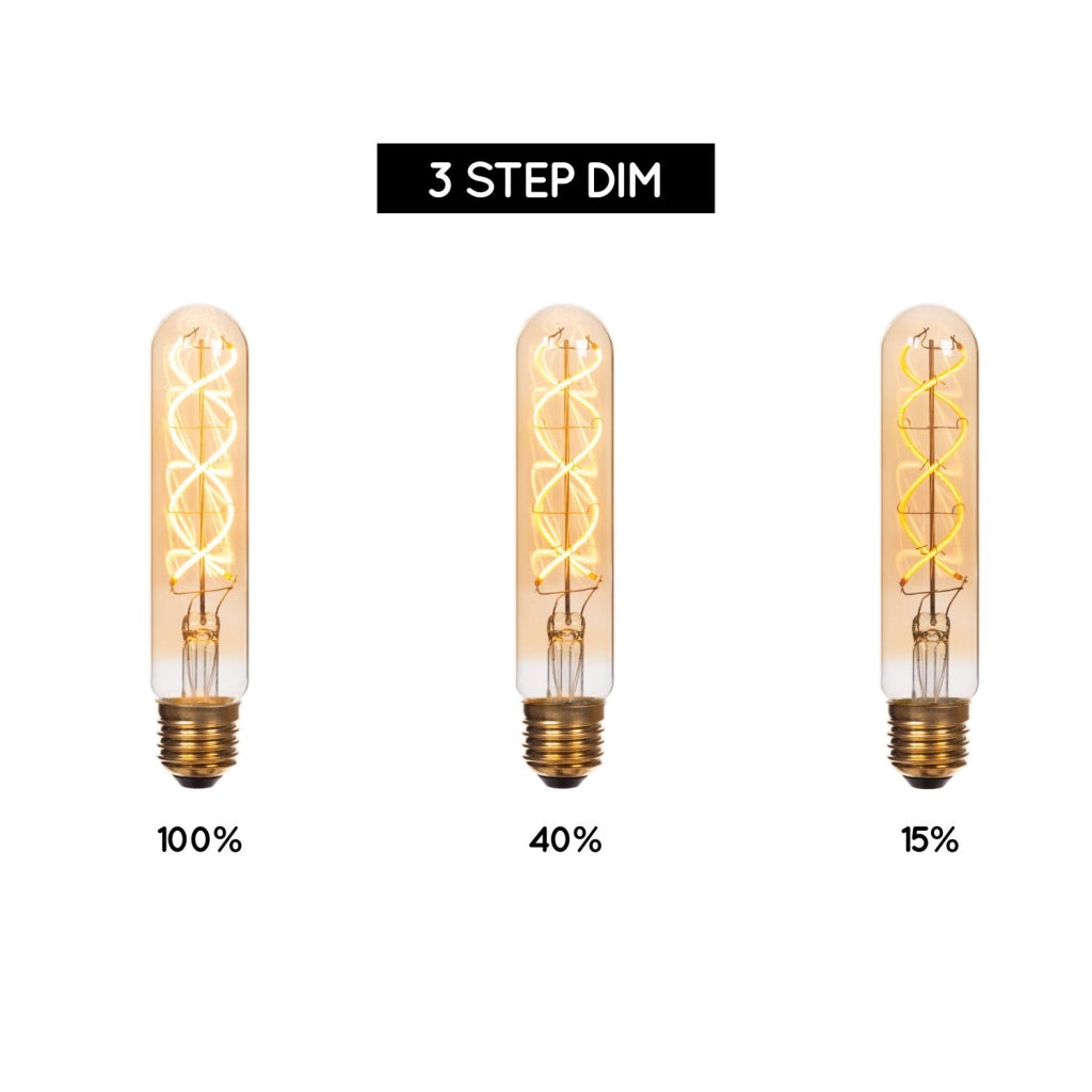 Lampadina LED Filament E27 ambra tubo 2200K Lucide