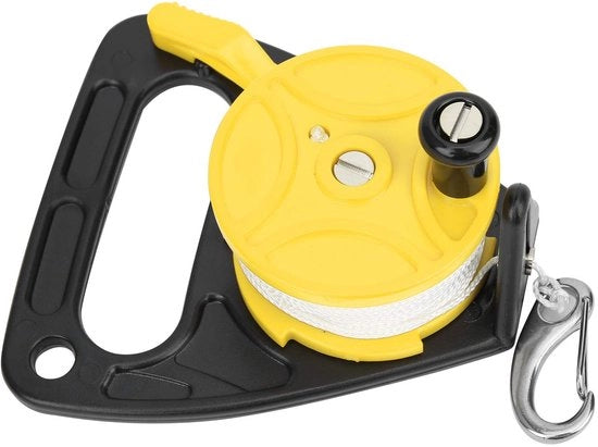 Linea da immersione 150ft - Rullo da immersione con manico - Compatta e leggera - Portatile per immersioni subacquee - Nylon duraturo - Multifunzionale per immersioni in stile drift