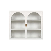 Armadietto pensile con 2 ante e 3 livelli di contenimento; ripiano rimovibile; per bagno; in metallo; 60 × 23 × 70 cm bianco