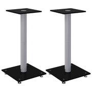 Pedane Casse 2 pz Nero Argento Vetro Temperato Design 1 Pilastro CFW3196687