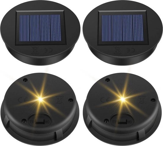 Diversi coperchi per energia solare 8 cm - set di 4 pezzi per lampade solari idrorepellenti con luce LED