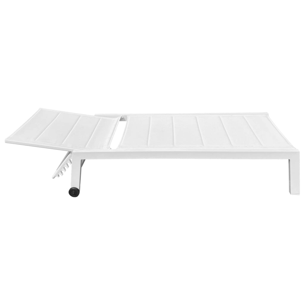 Lettino BARBADOS in textilene bianco - alluminio bianco