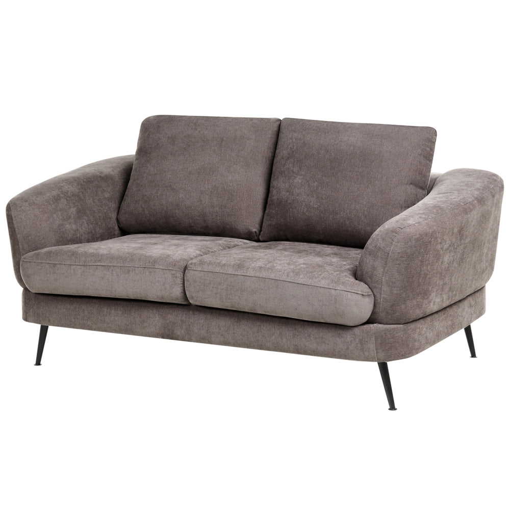 Set di divani a 3 posti Tappezzeria in ciniglia color taupe Gambe in ferro con braccioli Soggiorno in stile moderno