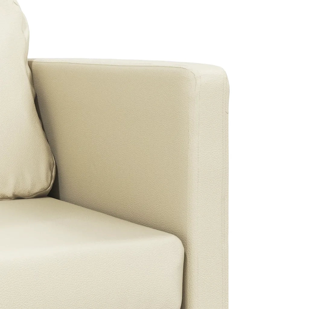 Divano Letto da Terra 2 in 1 Crema 112x174x55 cm Similpelle 353974
