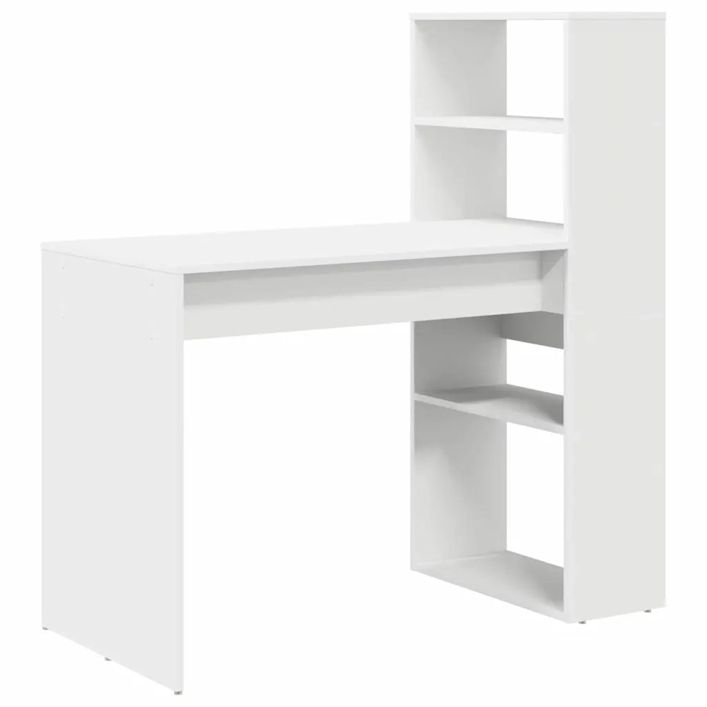 Scrivania | Tavolo da Ufficio Bianco 113 x 54 x 120 cm Legno multistrato