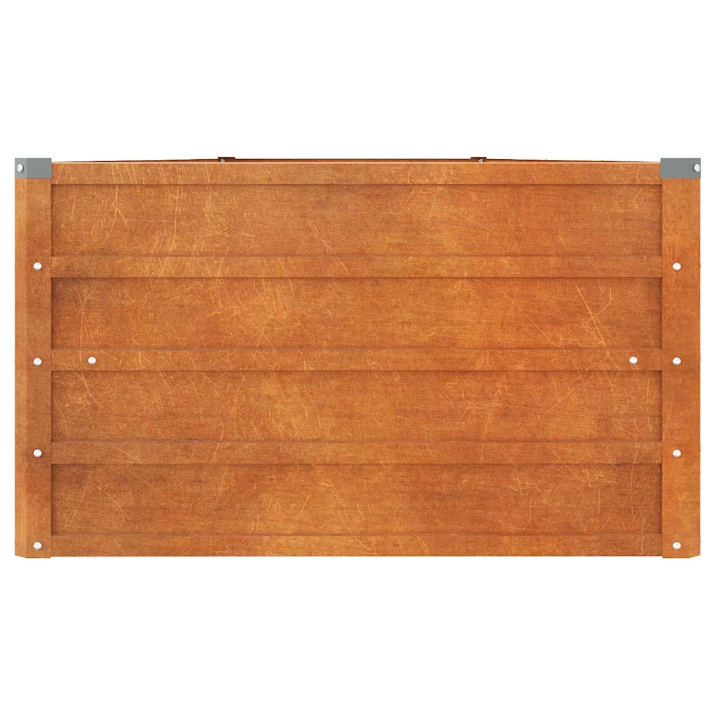 Letto Rialzato da Giardino Ruggine 400x80x45 cm Acciaio Corten