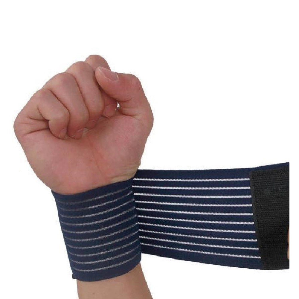 Trade Shop - Polso Benda Polsiera Fasciatura Di Supporto Polsino Elastico Accessori Blu -