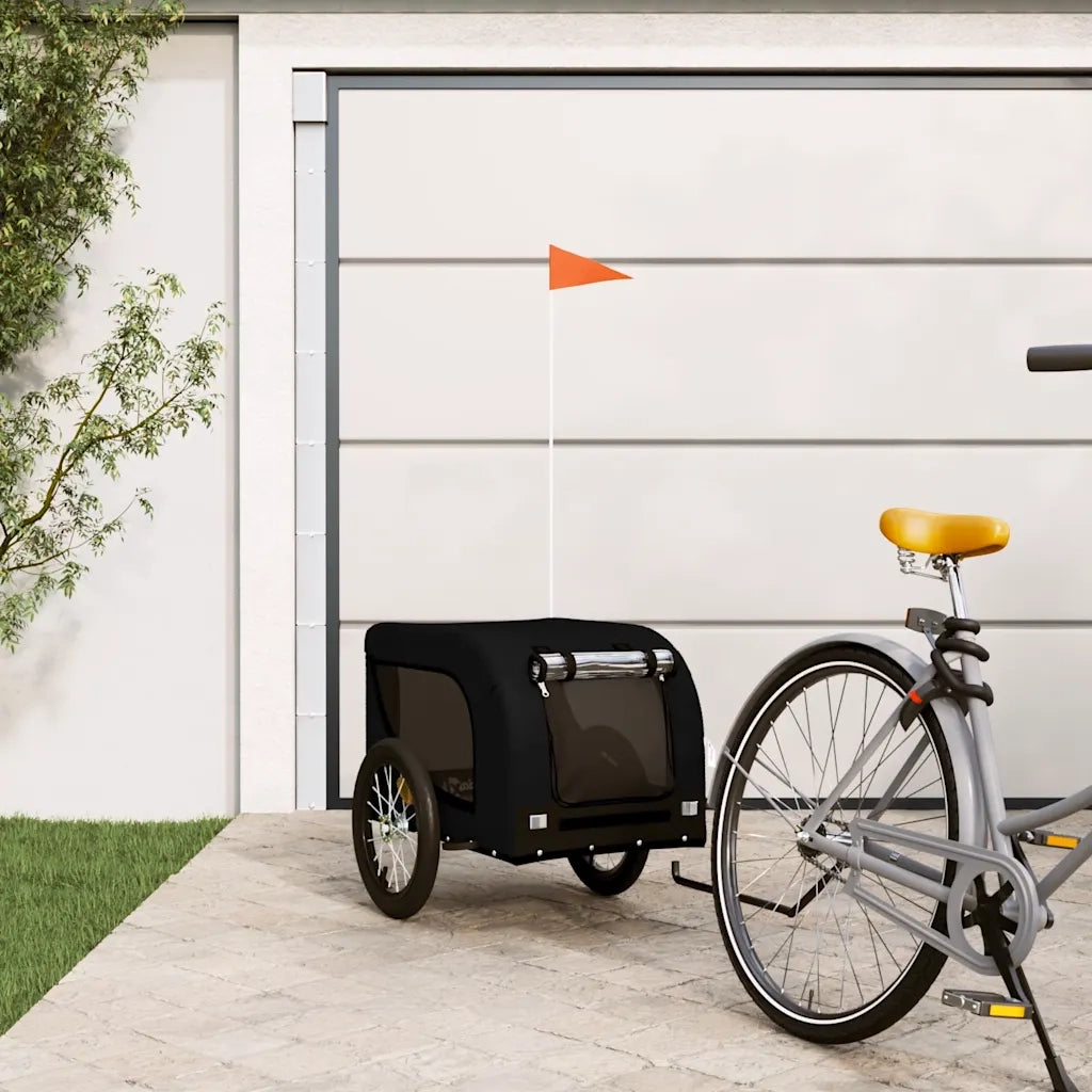 Rimorchio da Bici per Animali Nero Oxford e Ferro CFW6521326