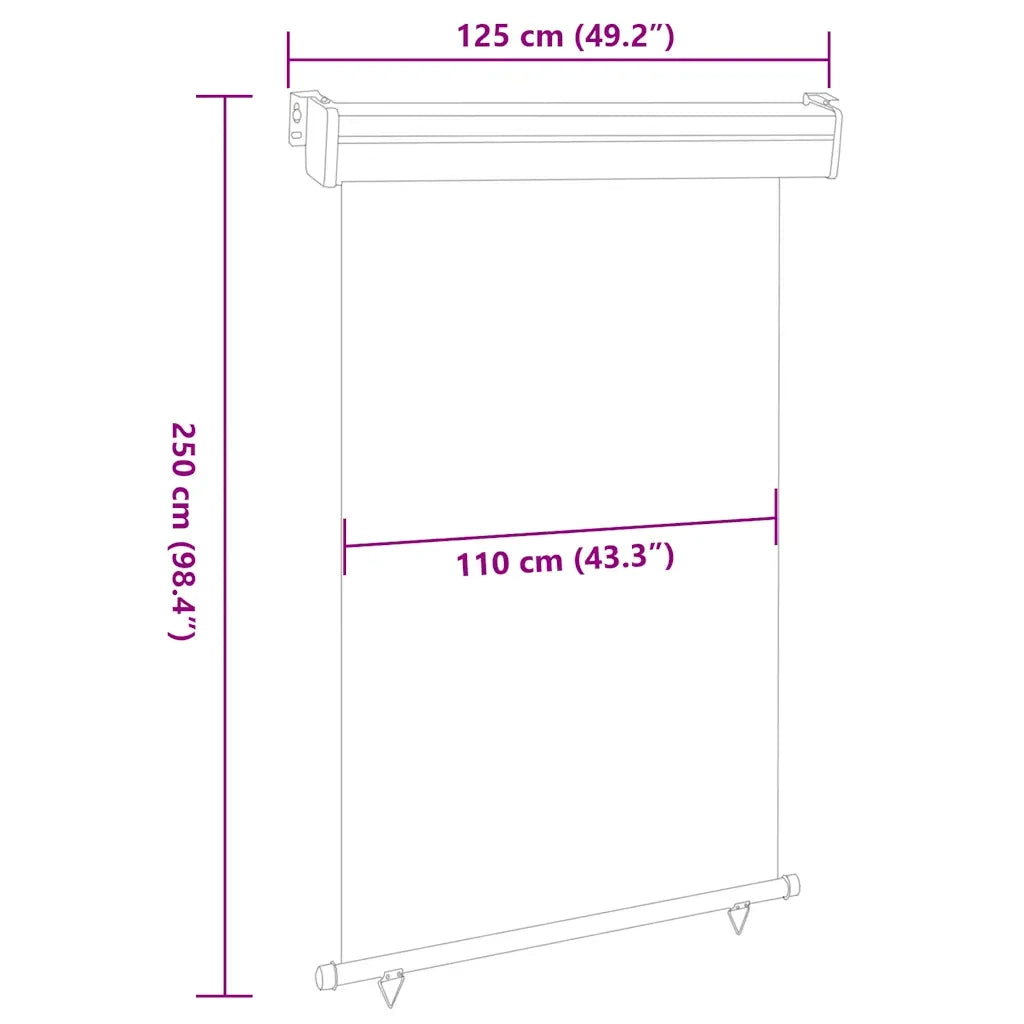 Tendalino Laterale per Balcone 125x250 cm Blu