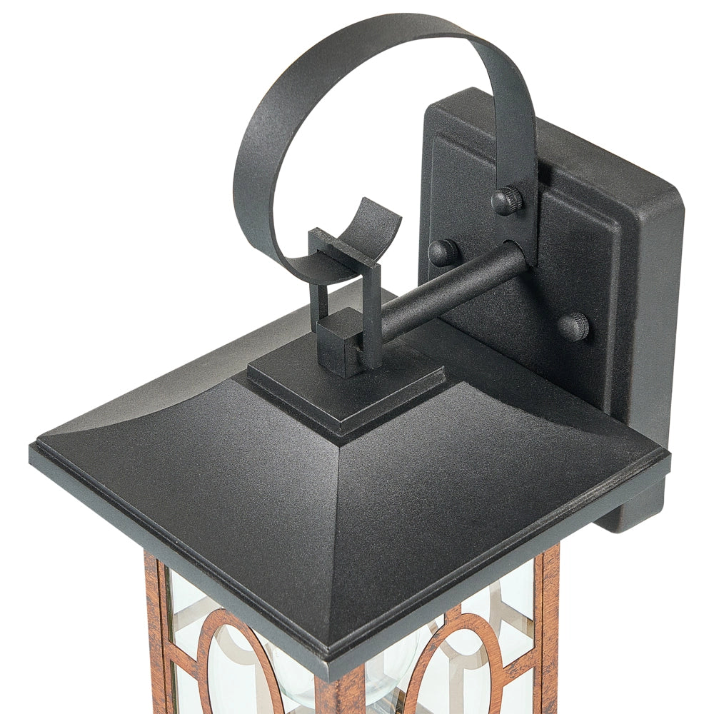 Lampada da parete per esterni Brown Sconce Metallo Ferro Alluminio Vetro Opaco Design Tradizionale Giardino Patio