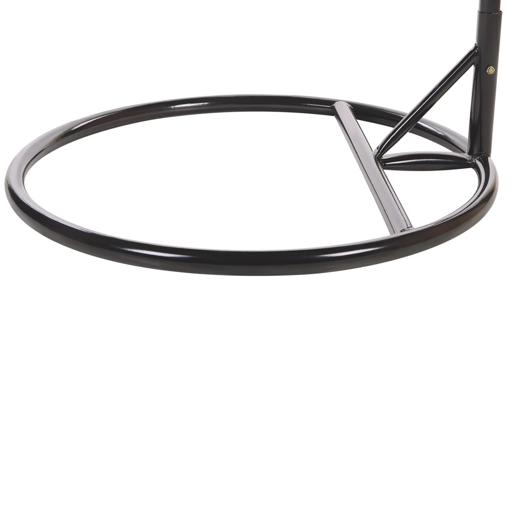 Sedia sospesa poltrona pensile in rattan Nero con struttura in metallo per interni ed esterni a forma di uovo moderna Boho