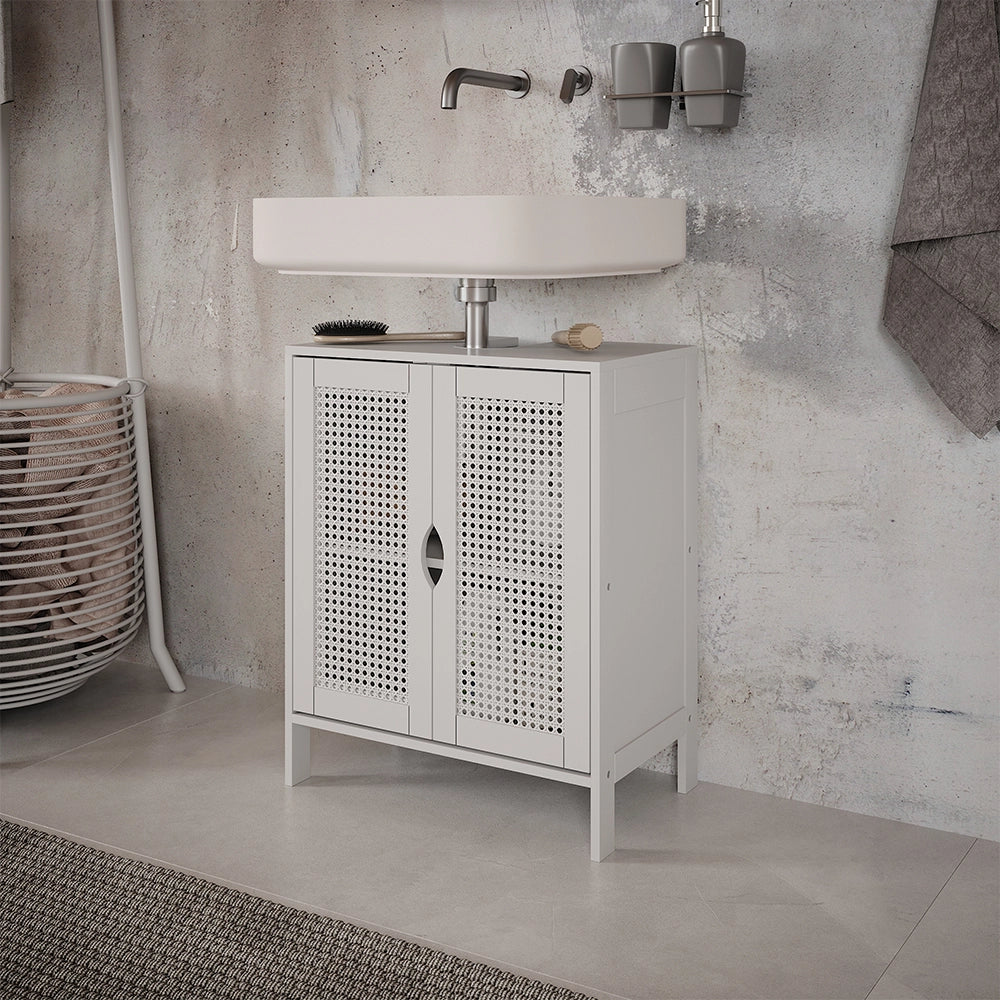 Vicco Mobile sottolavabo per bagno Bianco 48 x 60 cm con 2 porte