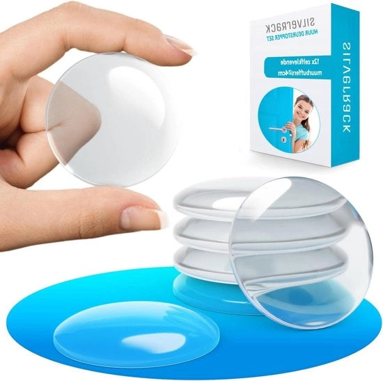 Stopper per porte 40 mm trasparente adesivo - 12 pezzi - spazzola per parete e porta - protezione per parete e porta con maniglioni contro l'impatto della porta.