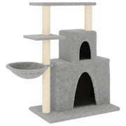 Tiragraffi per gatti torre per arrampicata giocattolo piattaforma per arrampicata con tiragraffi in sisal leggero 83 cm grigio 02_0022622