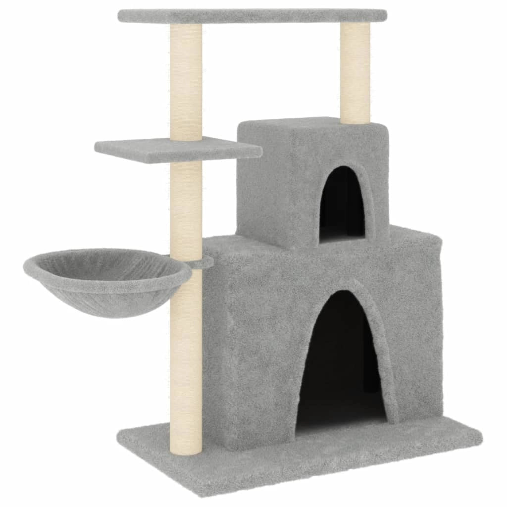 Tiragraffi per gatti torre per arrampicata giocattolo piattaforma per arrampicata con tiragraffi in sisal leggero 83 cm grigio 02_0022622