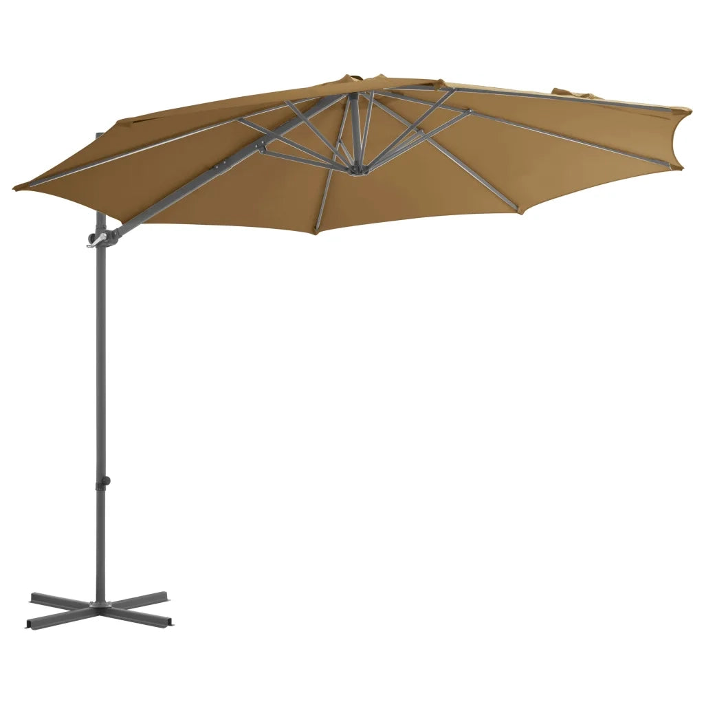 Ombrellone da Giardino con Base Portatile Tortora 276342