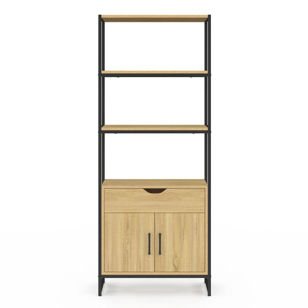 IDMarket - Mobile da bagno DETROIT 3 ripiani 1 armadio 1 cassetto design industriale
